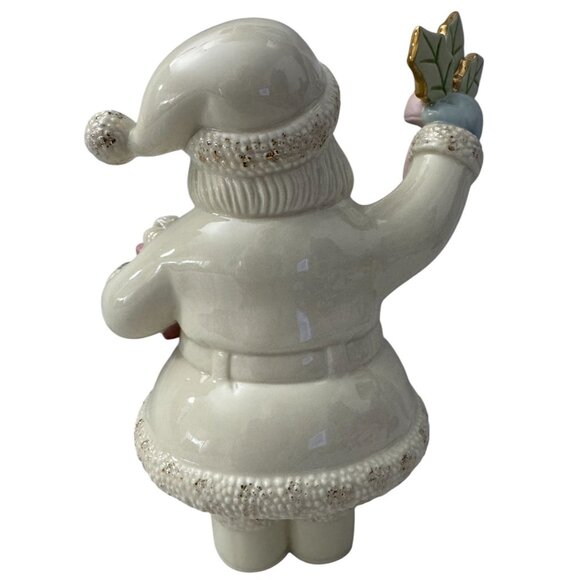 Lenox Santa Claus Figurine With Holly & Gold Accents & 9" Tall No chips - Picture 3 of 4